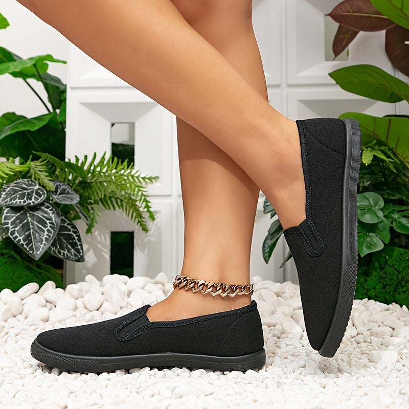 Women’s Low-Top Slip-On Sneakers Breathable Fabric Casual All-Season