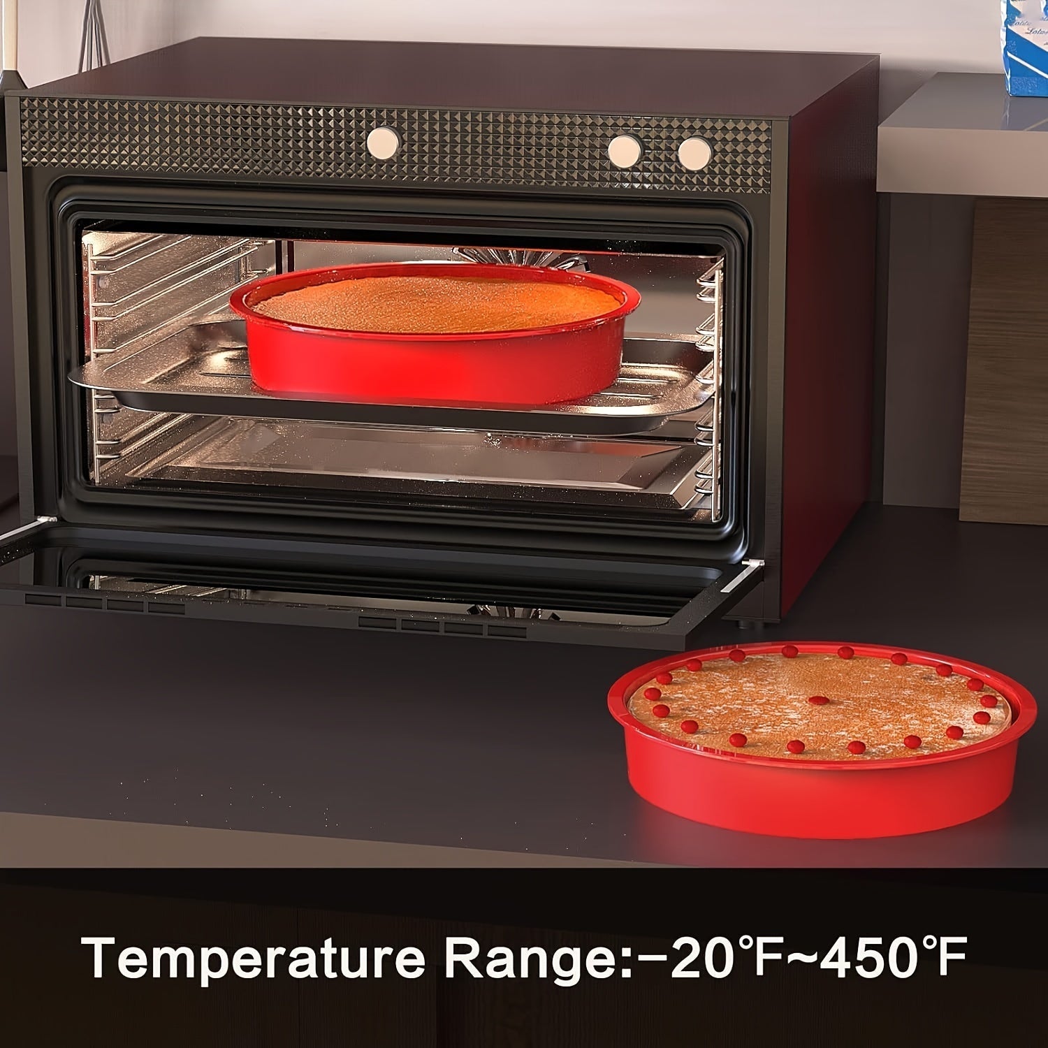 Two-Piece Silicone Round Cake Pans 20.32cm Nonstick Baking Set