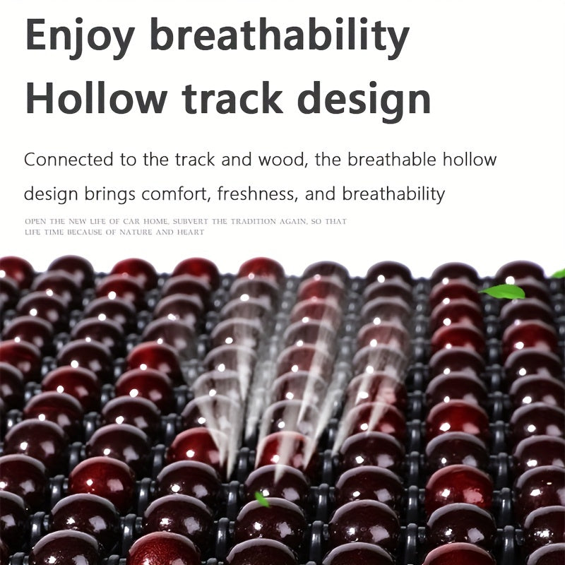 Wooden Bead Car Seat Cover Breathable Durable Faux Leather Non-Woven Fabric