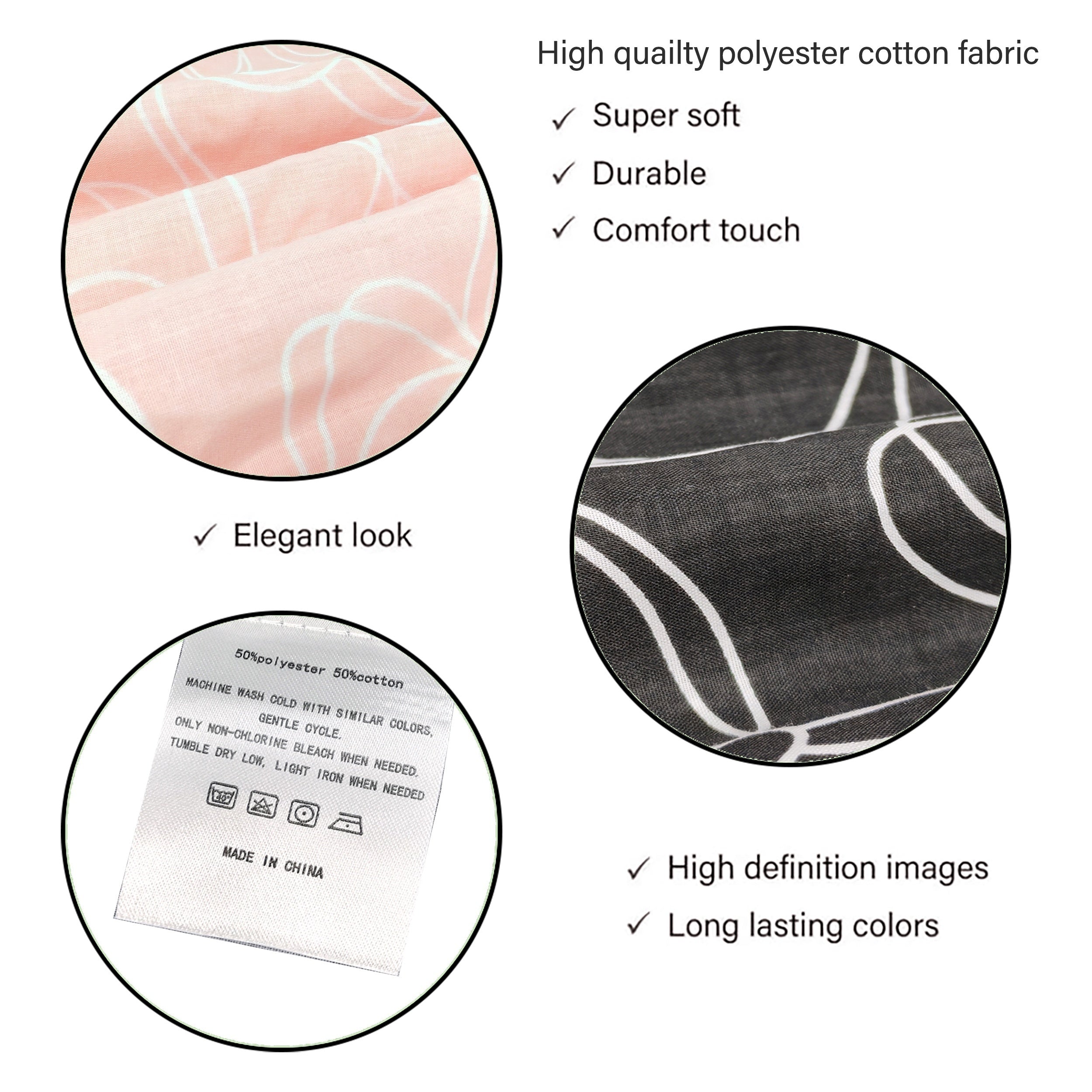 Breathable Polyester Throw Pillow Covers in White, Cream, Brown, Gray 30x50cm