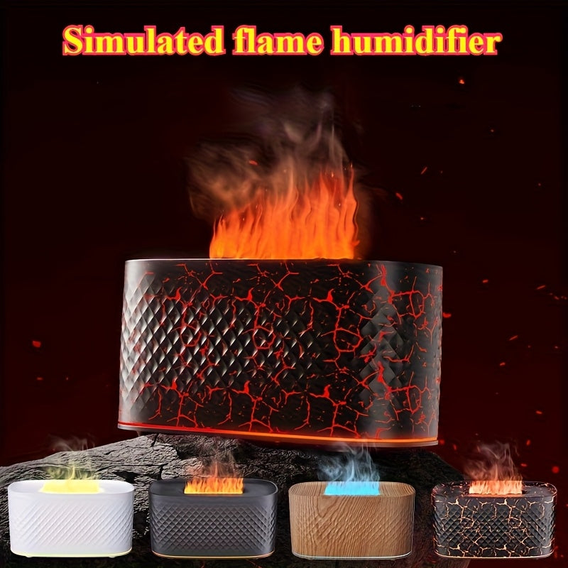 Usb-Powered LED Flame Humidifier with 7 Light Colors for Home Office