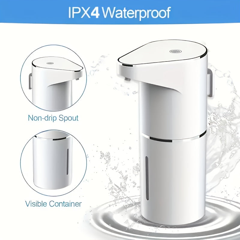 380mL White Touchless Automatic Soap Dispenser Wall Mount USB Rechargeable