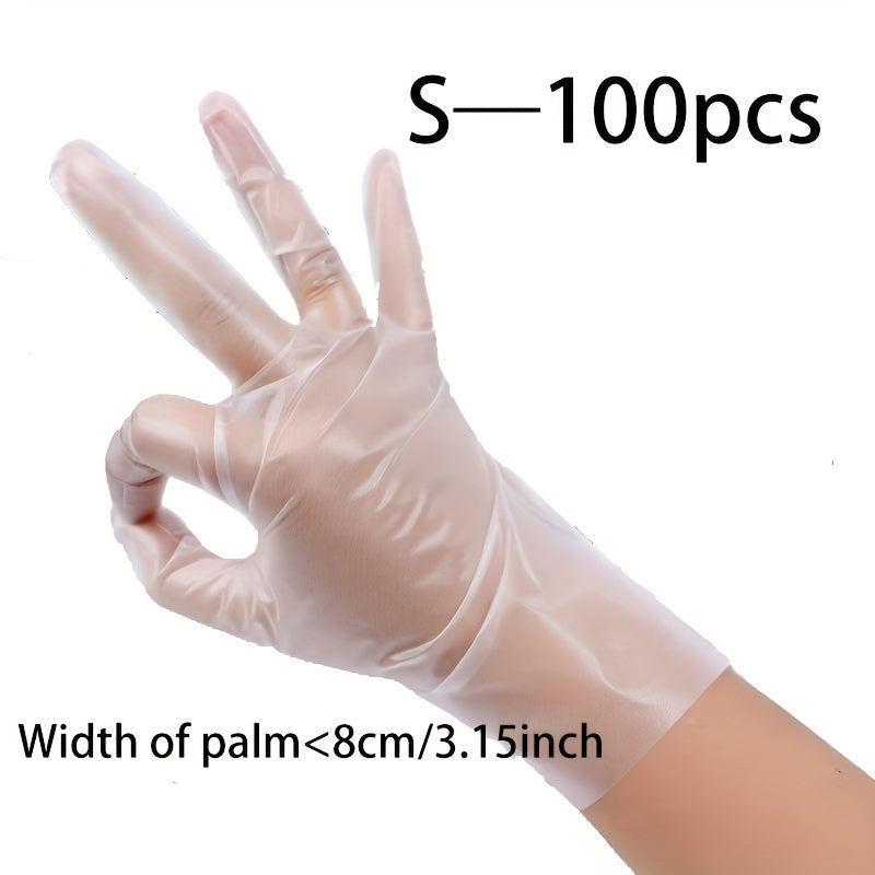 100 Pairs Disposable TPE Gloves Food Safe Powder-Free Transparent Household