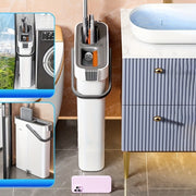 Qo'lda ishlatiladigan mop va kova to'plami barcha sirtlar uchun, mustahkam plastmassa, 2-in-1 tozalash