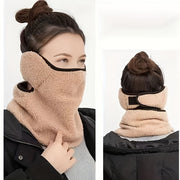 Women's Fleece Neck Gaiter Windproof Scarf Earflap Winter Warm Outdoor Cycling