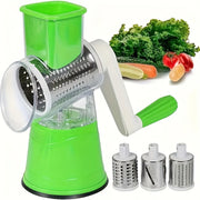 Three-in-One Cheese Grater Set with Interchangeable Drums, Non-Slip Base