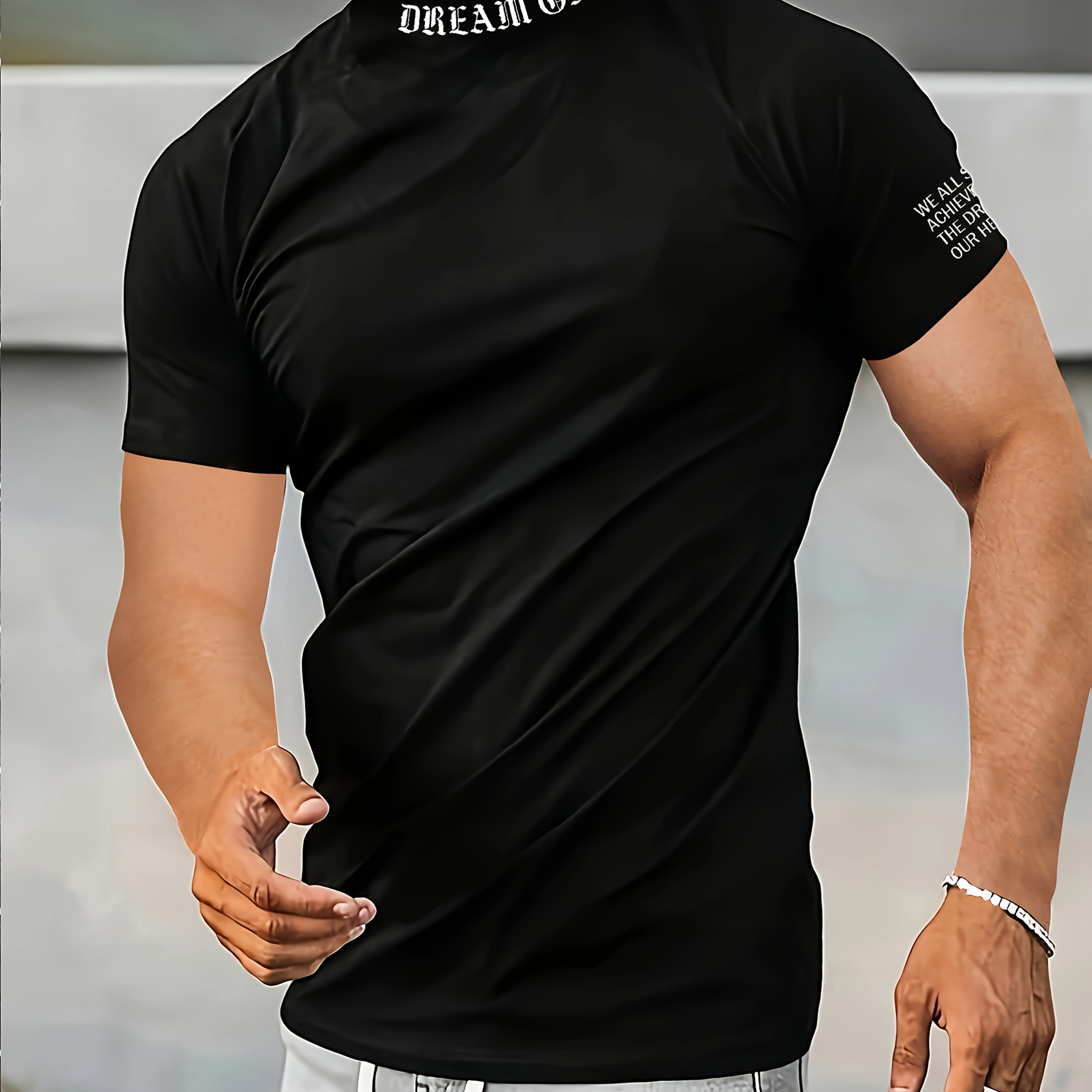 Camiseta de manga corta de poliéster para hombre, camiseta casual de verano