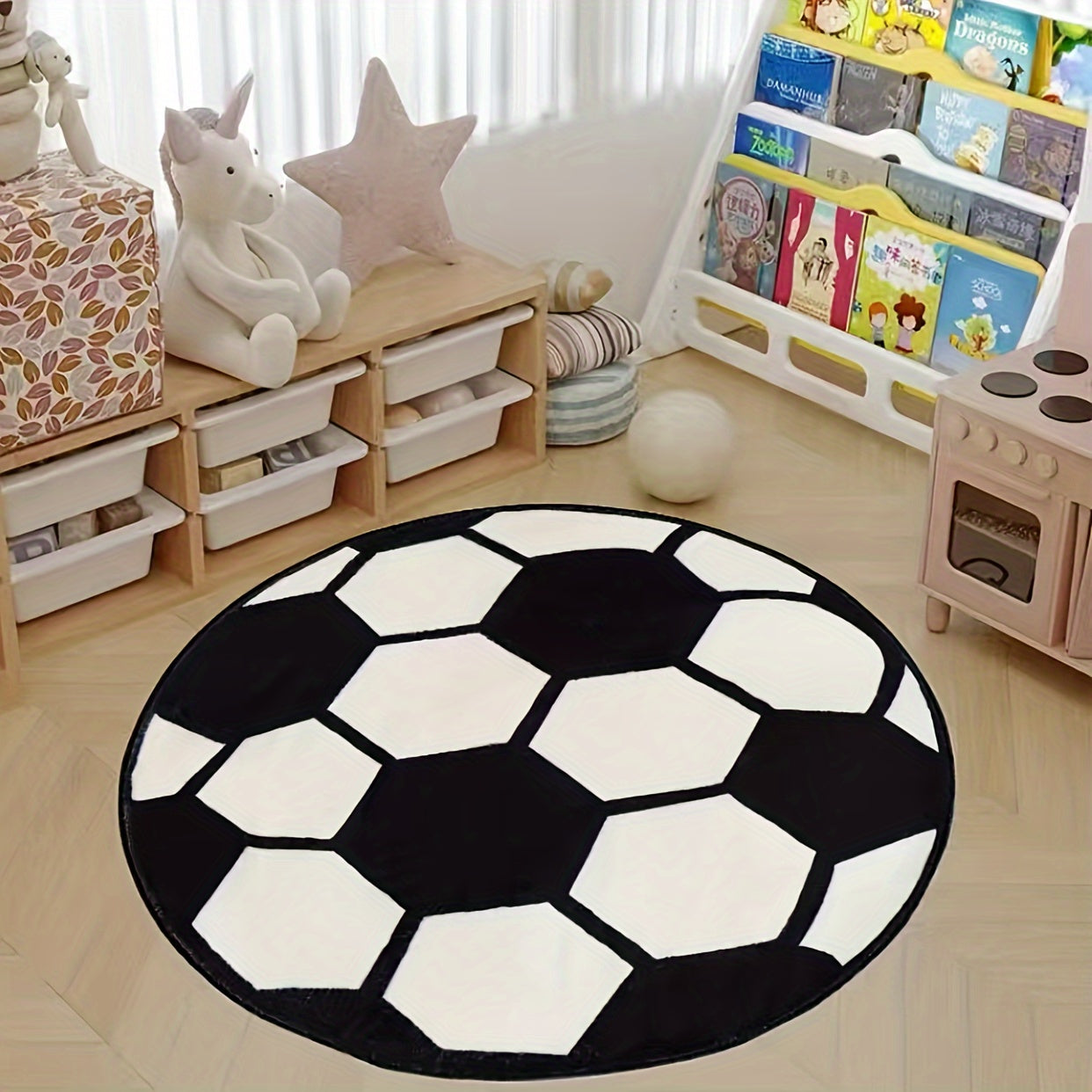 Football Area Rug for Bedroom Living Room Balcony Office Decor 70cm