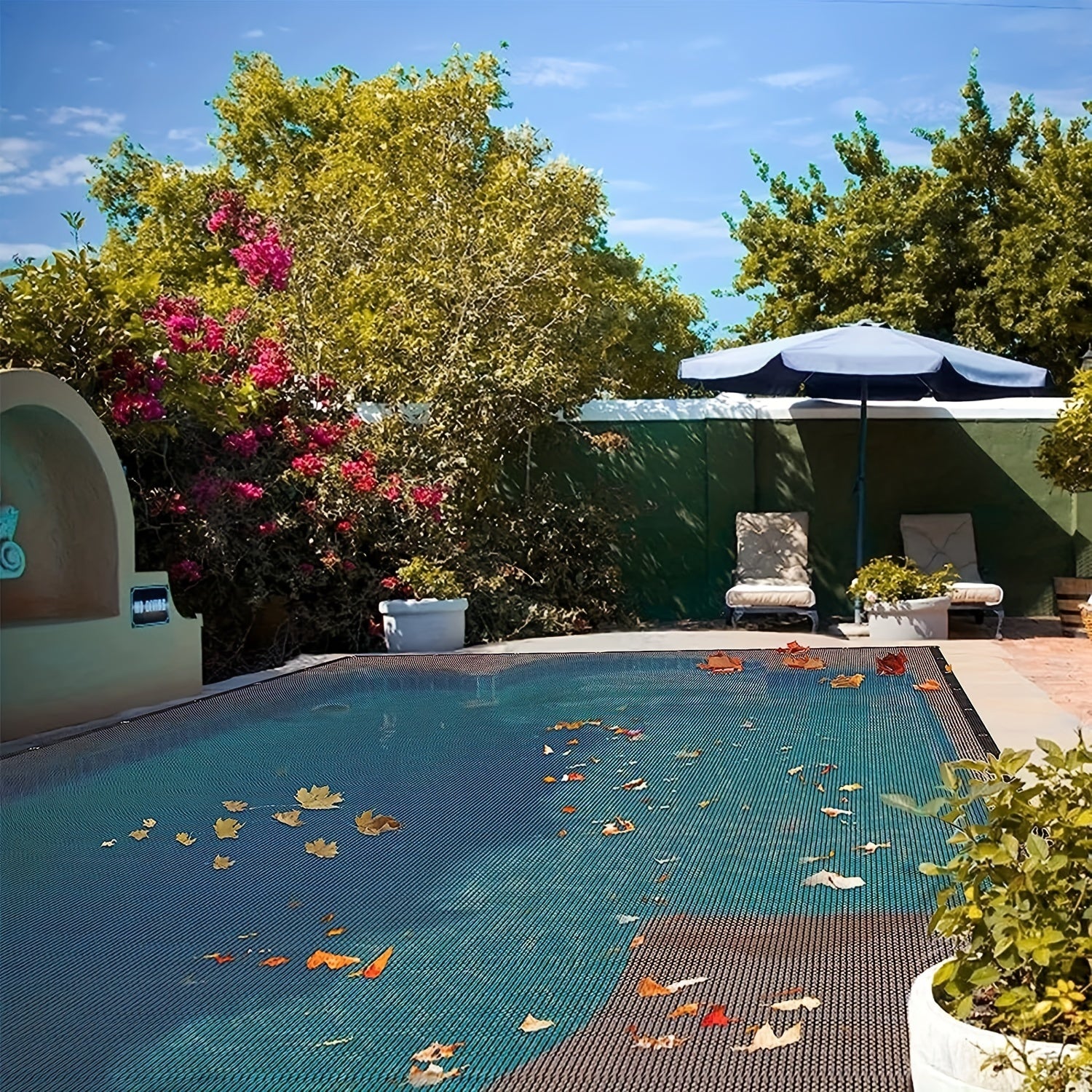 Cubierta de red de hojas para piscinas subterráneas y elevadas, protección para todo tipo de clima, color negro, sombreado 71-80