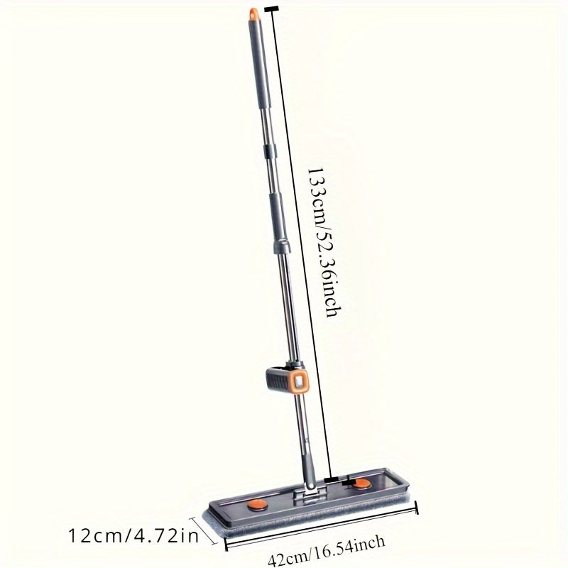 Oson tozalash - Oson tozalanadigan o'z-o'zidan siqiladigan tekis mop to'plami - 360° aylanish, qo'l bilan ishlatmasdan mikroto'qimalar yostiqlari, yashash xonasi, yotoqxona, hammom va oshxona uchun