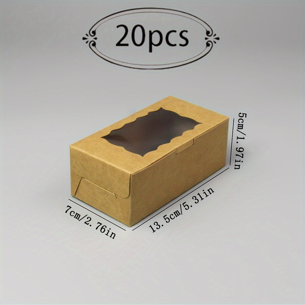 Set of 20 Clear Window Bakery Boxes for Cookies Cupcakes Bread Takeaway