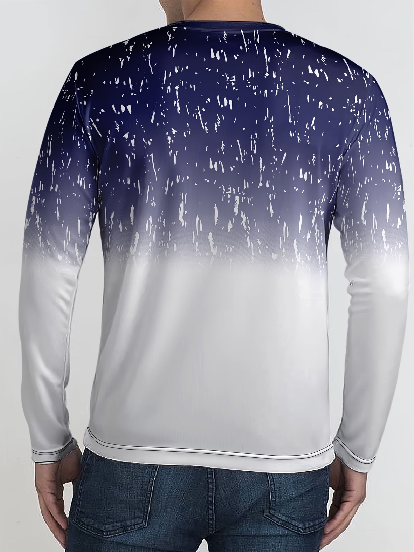 Men's Geometric Pattern Polyester Lounge Pajama Set with Sweatshirts and Jogger Pants