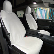 Cojín para asiento de coche de franela blanco y negro, instalación universal, sin arrugas