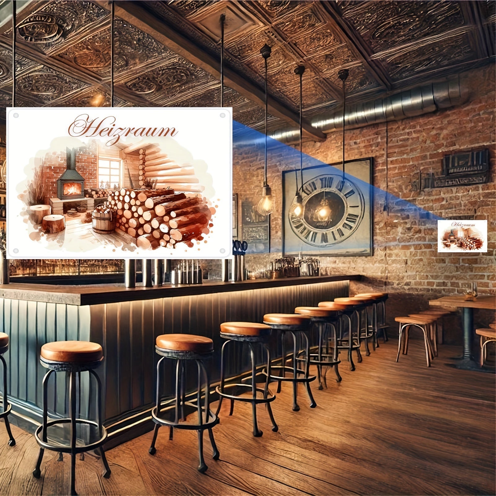 Firewood Storage Tin Sign 15.24cm x 20.32cm Metal Wall Art for Heating Room