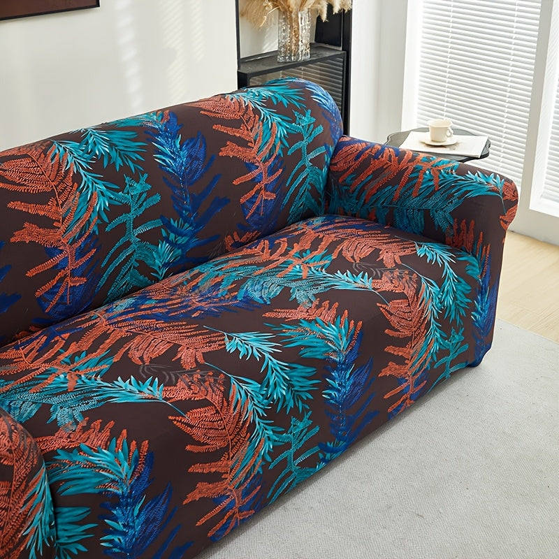All-Season Stretchable Sofa Cover with Anti-Slip and Modern Print Fits Single to Four-Seater