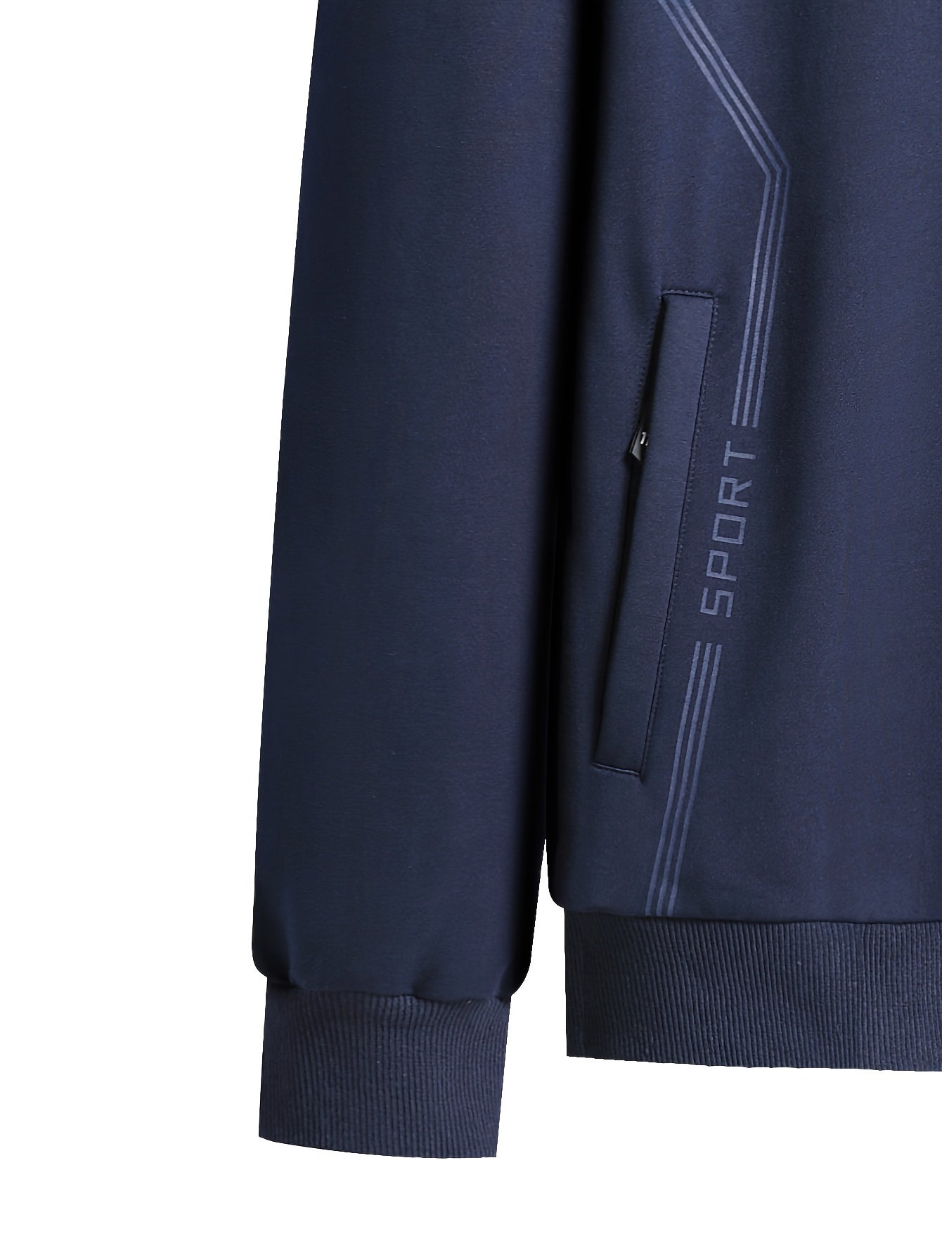 Мужской повседневный спортивный костюм из полиэстера однотонный с карманами, весна-осень, куртка с воротником и джоггеры