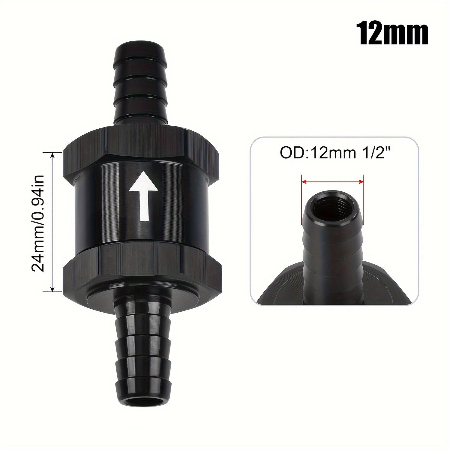 Обратный клапан для топливной линии, топливо, масло, вода, дизель, алюминиевый сплав, 4, 6, 8, 10, 12, 14 мм