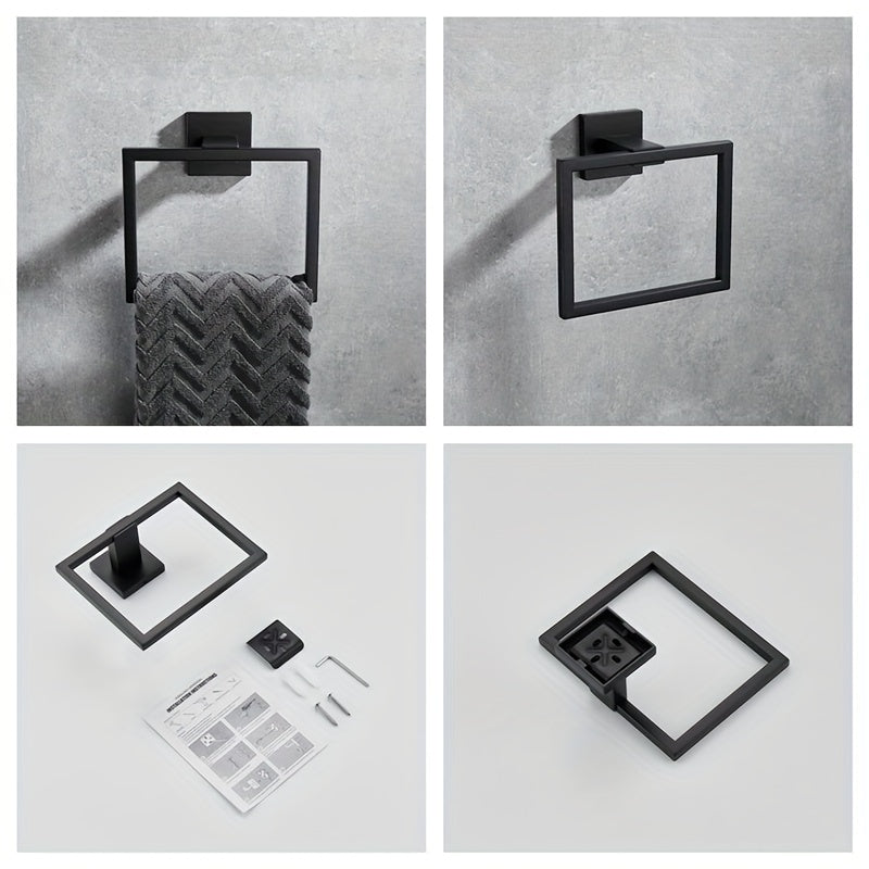 5-Piece Bathroom Hardware Set Matte Black Stainless Steel Brushed Nickel Gold Includes Towel Bar Towel Ring Toilet Paper Holder Towel Hooks