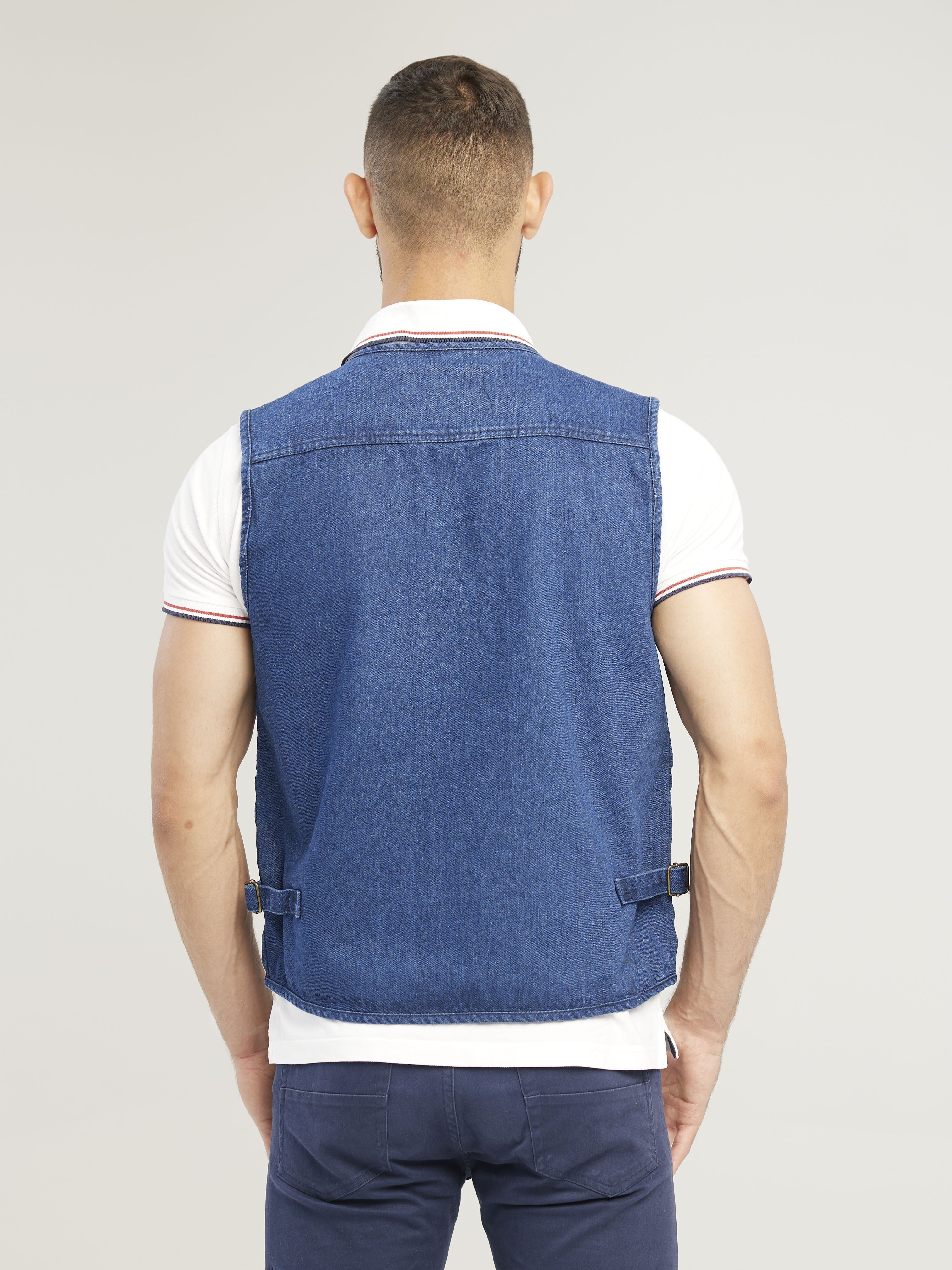 Katta o'lchamdagi erkaklar uchun ko'p cho'ntakli fermuarlı jilet, bahor va yozda ochiq havoda faoliyatlar uchun, sayohat, baliq ovlash, ov qilish va ish uchun ideal.