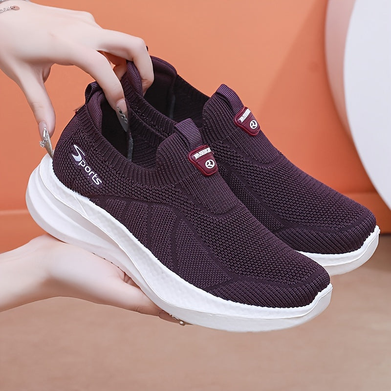 Women's Knit Slip-On Sneakers Lightweight Breathable All-Season