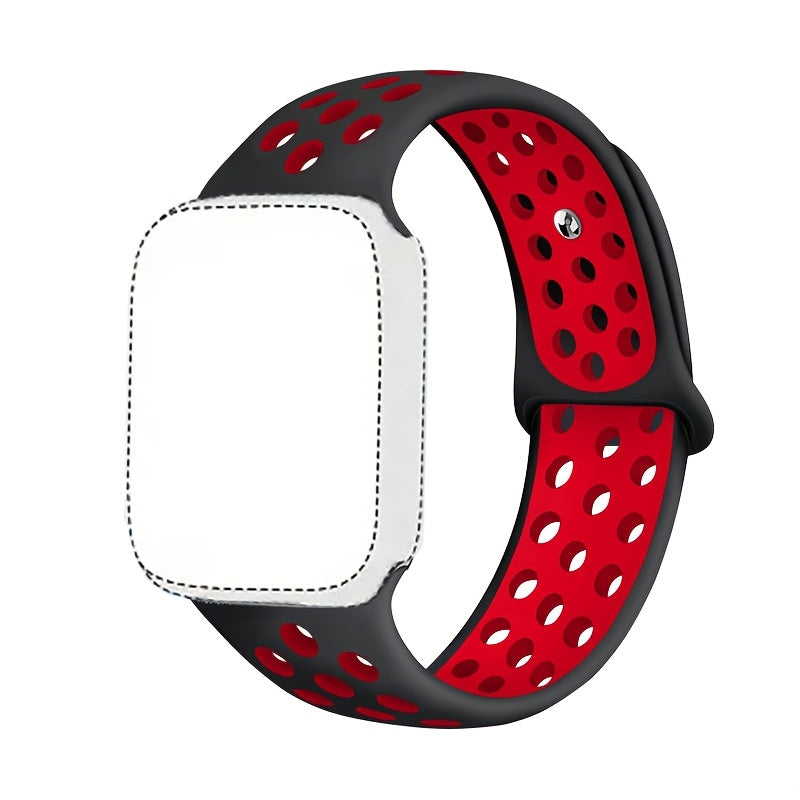 Silicone Watch Band for Apple Watch Ultra SE Series 1-10 Breathable Sport Strap with Deployant Clasp