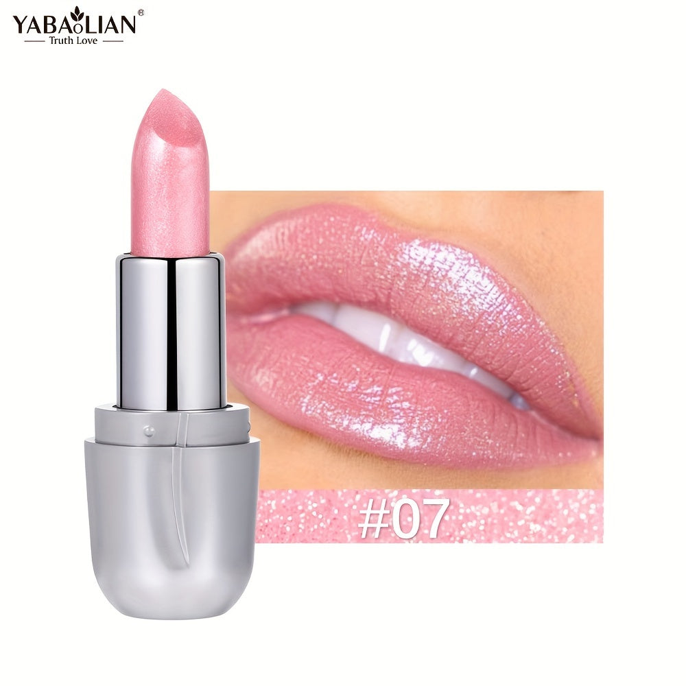 Pintalabios impermeable con acabado perlado y mate para mujer, brillo rosa, de larga duración