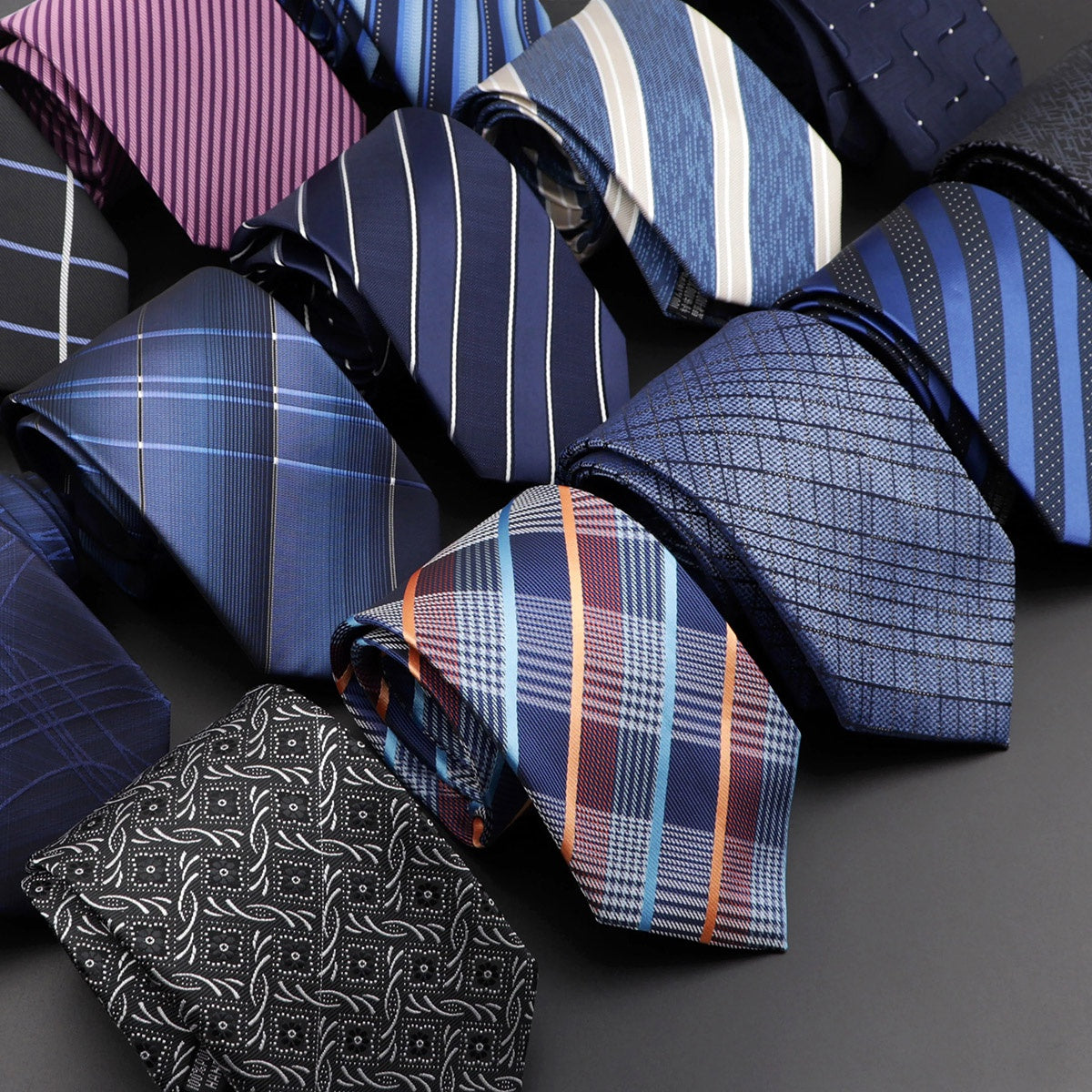 Men's Classic Polyester Striped Necktie 8cm for Formal Wear