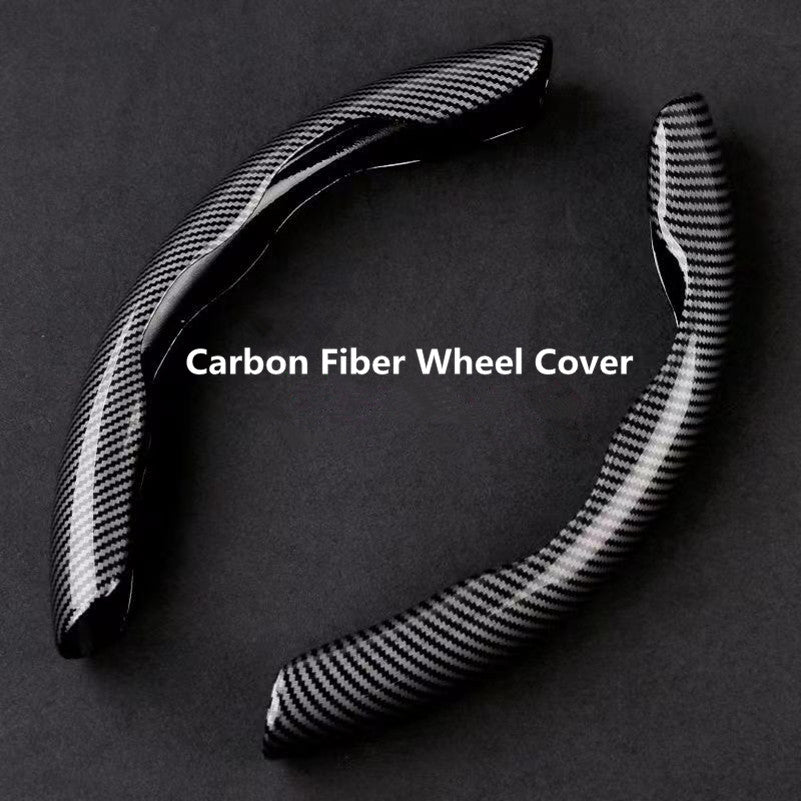 Non-Slip Carbon Fiber Steering Wheel Cover Universal Fit Drive Safely