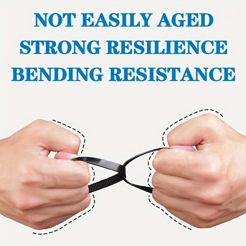 500-Pack Nylon Cable Ties Assorted Sizes Indoor Outdoor Bending Resistant