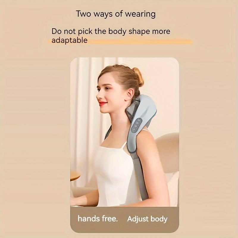 Qayta zaryadlanadigan Shiatsu bo'yin massajchisi, uyda, ofisda yoki sayohatda qulaylik uchun issiq chuqur to'qimalarni yoğurish bilan.