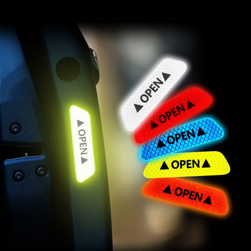4 шт. наклеек на двери автомобиля, отражающих, для открытых дверей, для седана и внедорожника