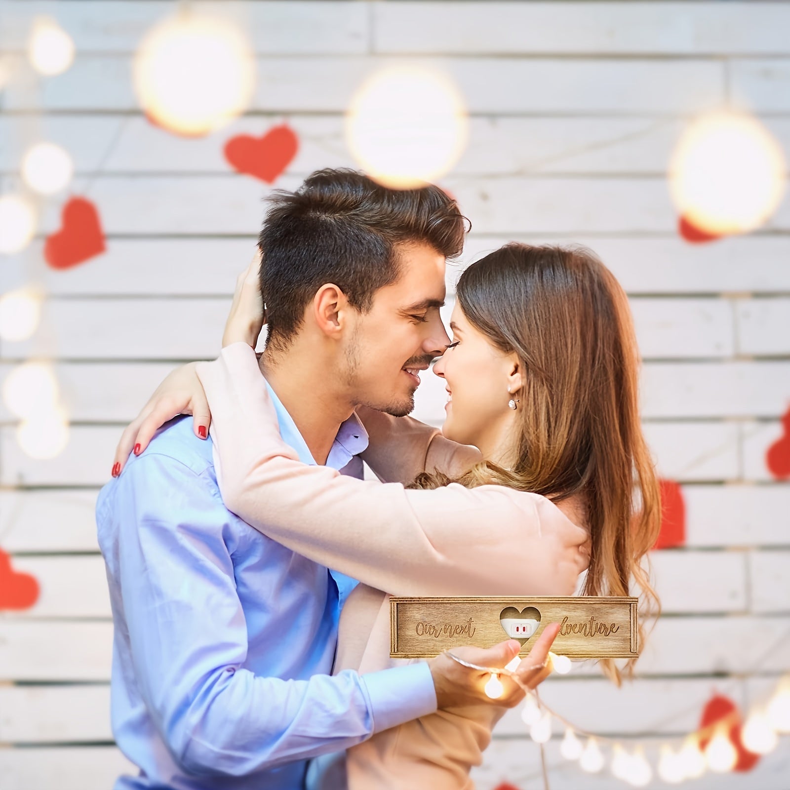 Деревянная коробка для объявления о беременности от Yuebaaf - Идеальный сюрприз для мужа, бабушек и дедушек, папы, тёти и дяди | Светло-коричневый цвет