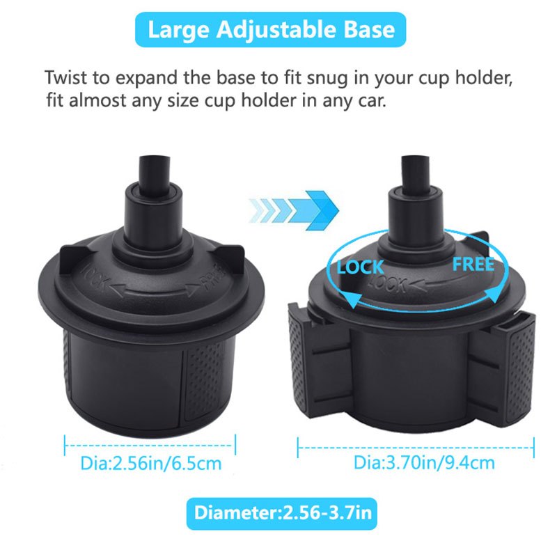 Universal Car Phone Mount Adjustable Gooseneck Cup Holder Cradle for Smartphone