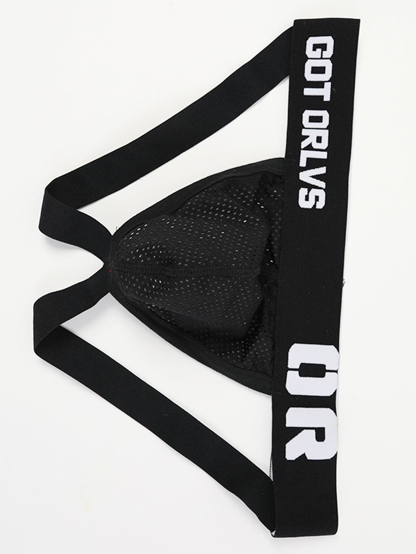 Men's Black Low-Rise Jockstrap with Mesh Detail Breathable Nylon Blend Athletic Supporter