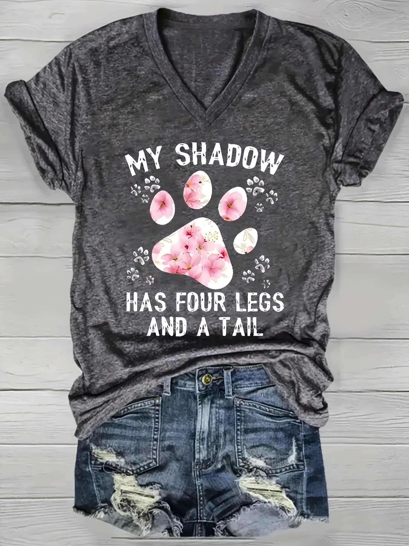 Women's Printed V-Neck T-Shirts Casual Short-Sleeve Spring Summer Pack of 3