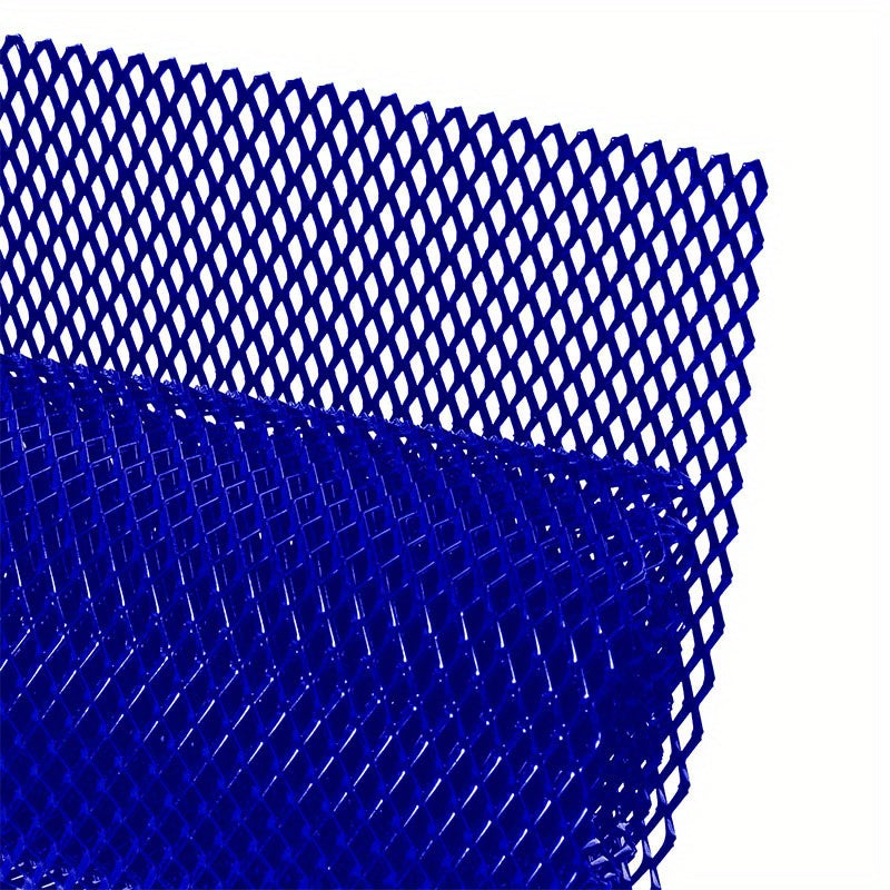 Herramienta universal de modificación de carrocería de vehículo, malla del parachoques delantero de aluminio con diamantes, rojo y azul