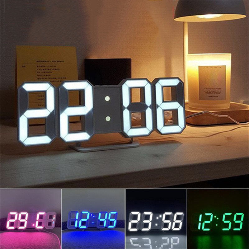 Digital Clock 3D LED Desk Clock for Bedroom Home Decor