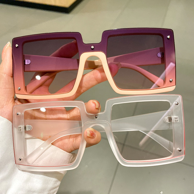 Gafas de sol cuadradas oversized para hombres y mujeres, gafas de moda con estilo de lujo