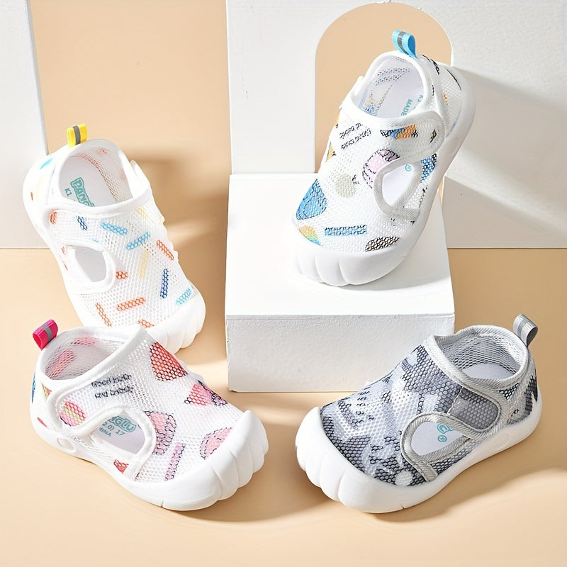 Infant Toddler Mesh Sandals Non-Slip Summer Shoes with Hook and Loop Closure