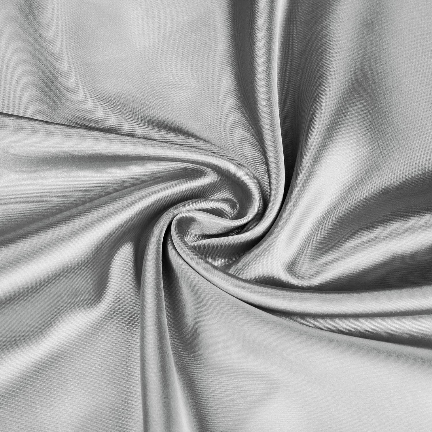 Set of 2 Gray Satin Pillowcases for Hair and Skin Health Moisture-Wicking Soft