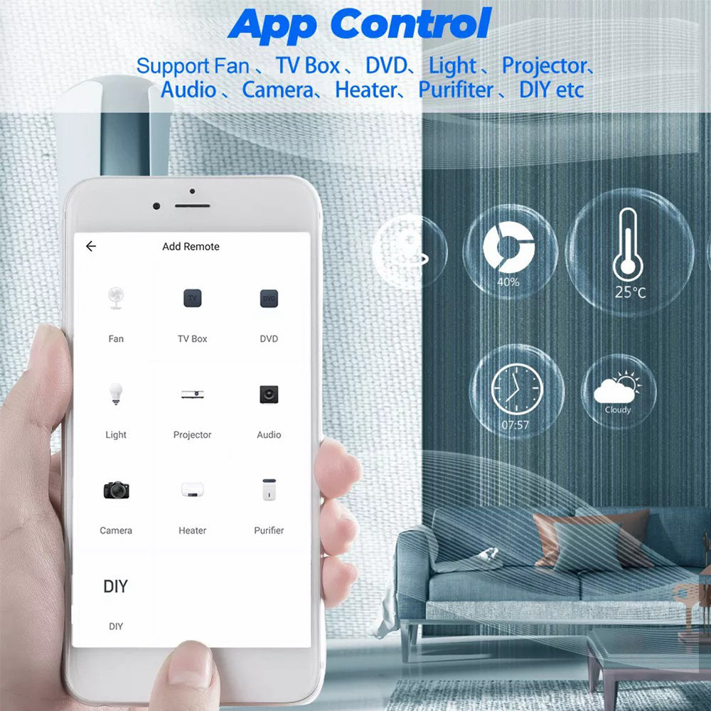 Tuya Mini Smart Wifi IR Uzoqdan Boshqarish Pult TV, DVD, AUD, AC uchun, Amazon Alexa va Google Home tomonidan boshqariladi.