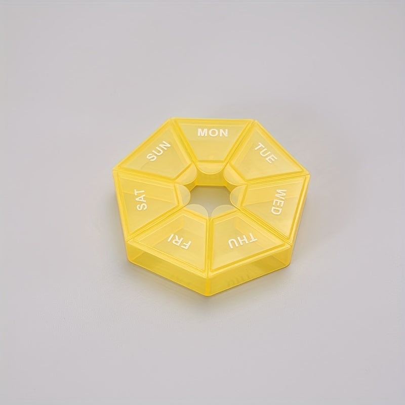 Uniseks portativ Rangli kamonli tabletkalar qutisi 7-tarmoqli qalinlashtirilgan dori tashkilotchisi