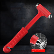 Multifunctional Safety Hammer for Emergency Window Breakage Red Metal Plastic