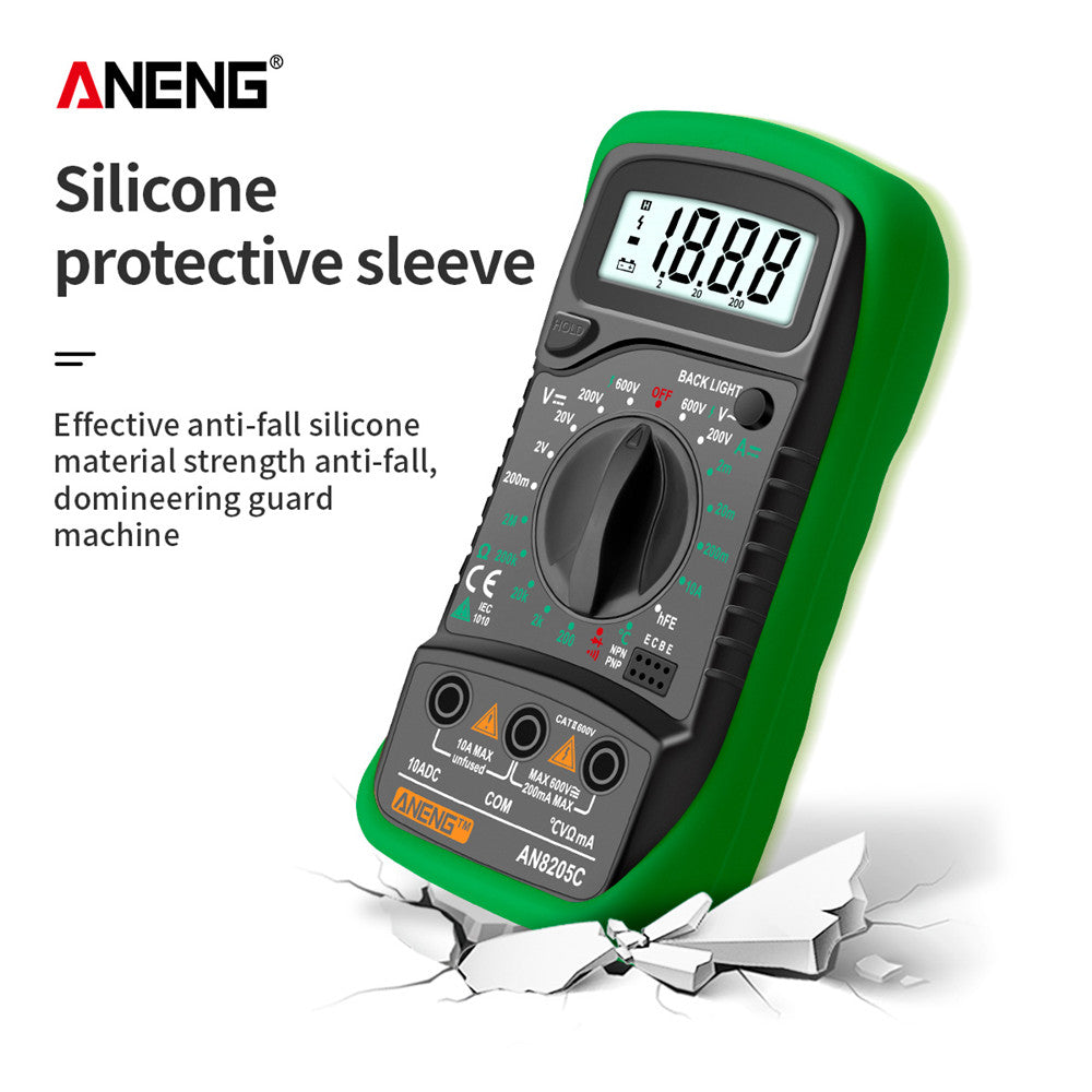 Digital Multimeter Auto Range Backlight AC/DC Volt Amp Ohm Tester Portable with Thermocouple