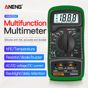Digital Multimeter Auto Range Backlight AC/DC Volt Amp Ohm Tester Portable with Thermocouple