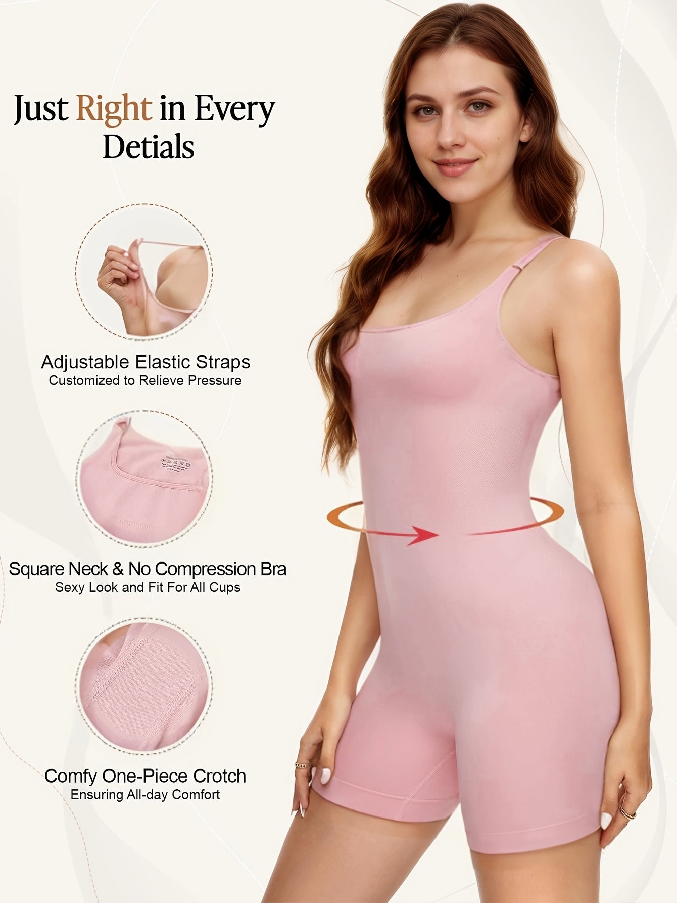 Women's Plus Size Shaping Bodysuit Seamless Tummy Control Sleeveless Solid Color