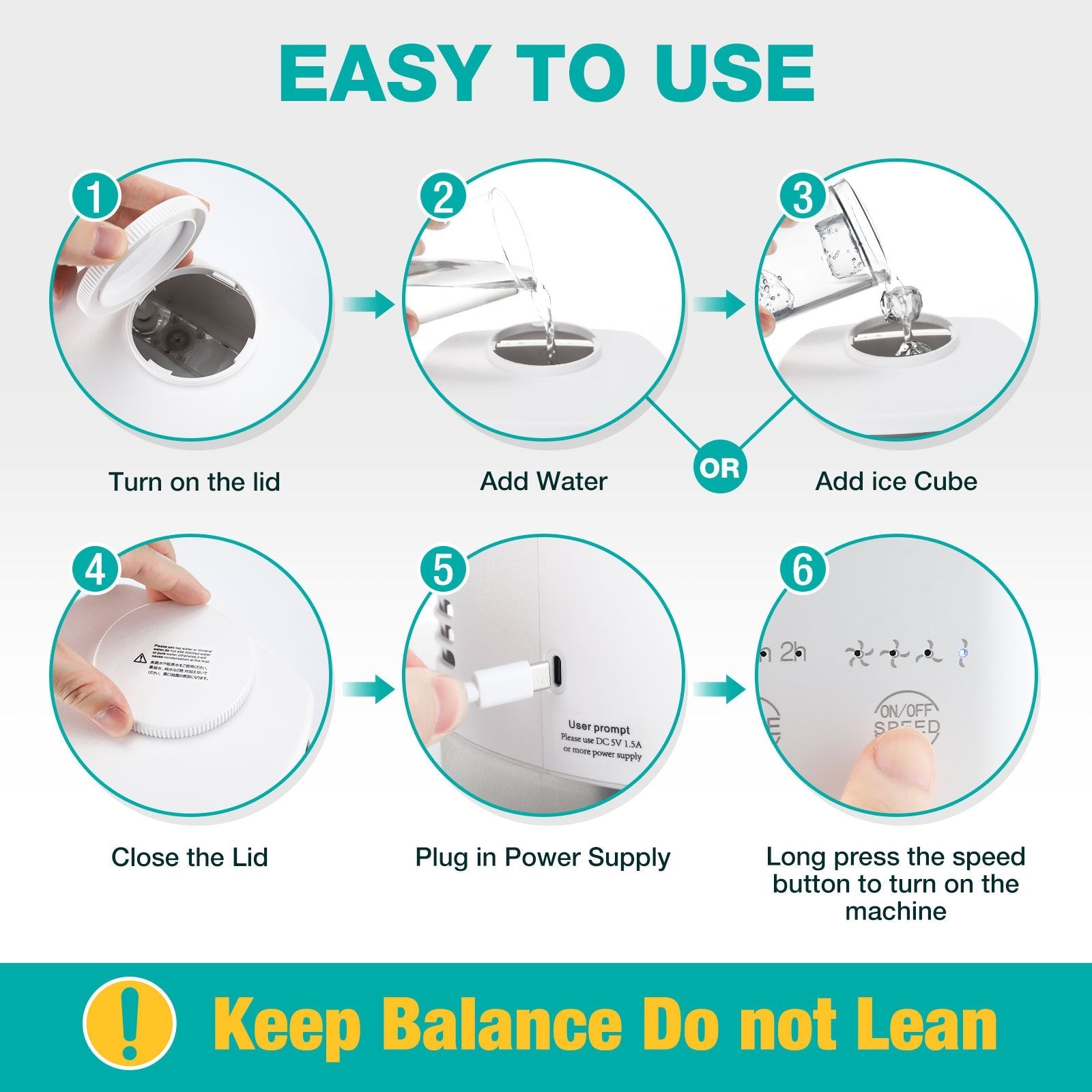 Mini Portable Air Conditioner for Home Office 4-Speed Fan Humidifier