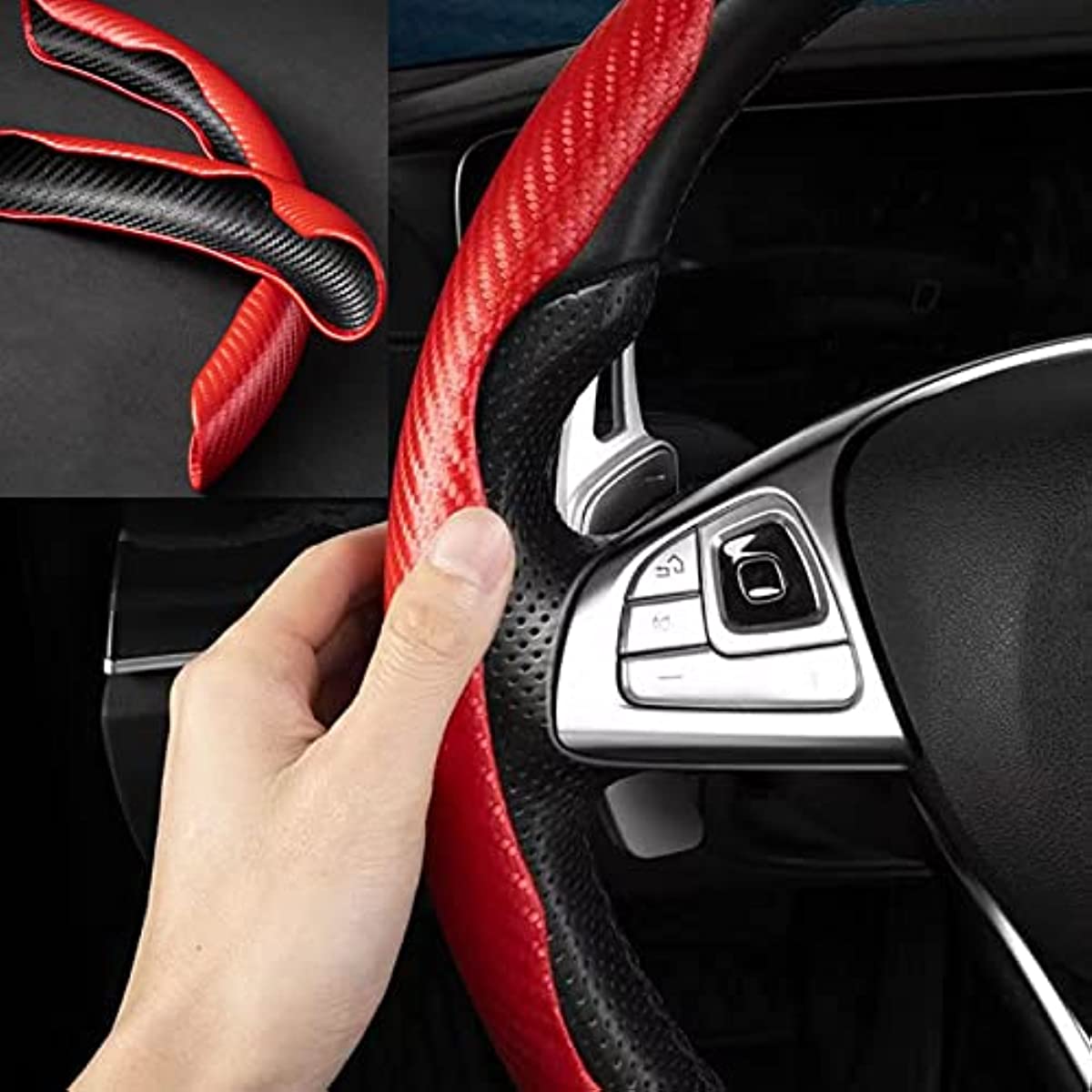 Avtomobilingizning ko'rinishini universal anti-slip karbon tolali rul qopqog'i bilan yaxshilang!