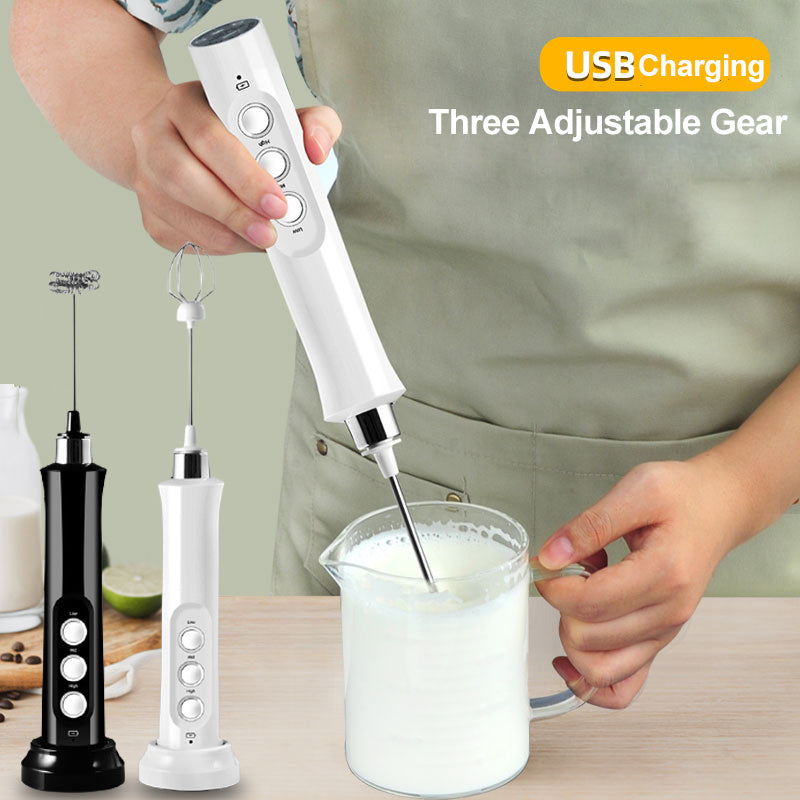 Portable Electric Milk Frother and Coffee Mixer 3-in-1 Foam Maker Blender