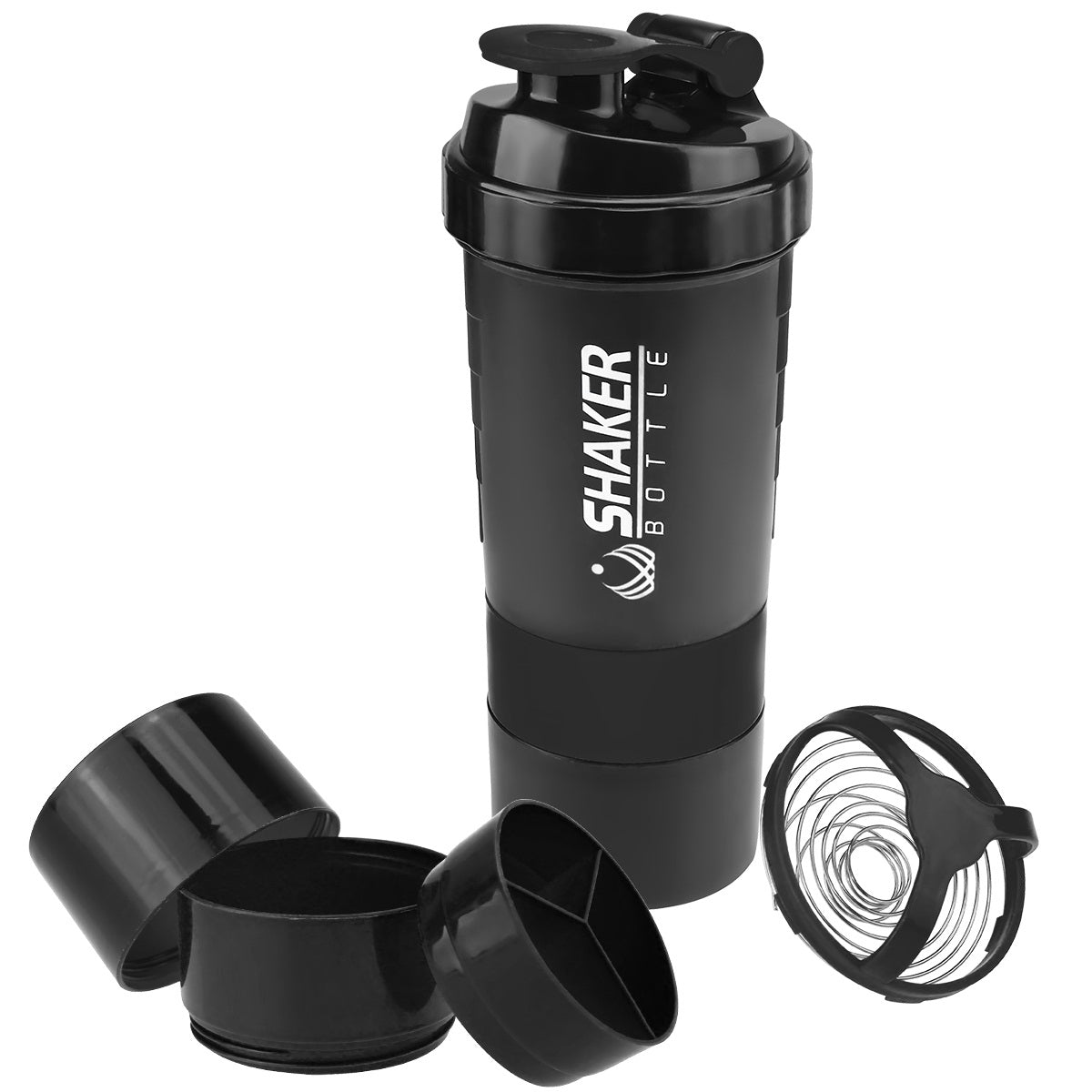 16oz Leak-Proof Plastic Protein Shaker Bottle for Fitness and Workout